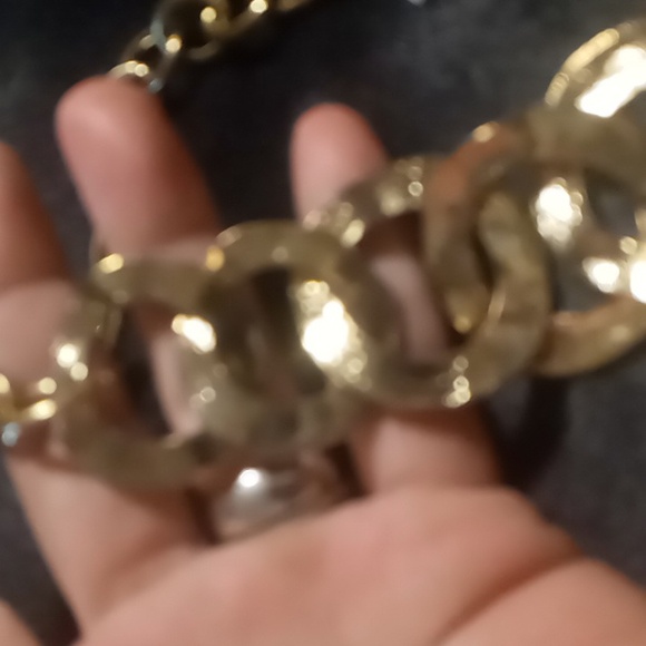 2 chic Designer gold tone chunky links 22 in long statement necklace. NWT - Picture 4 of 6